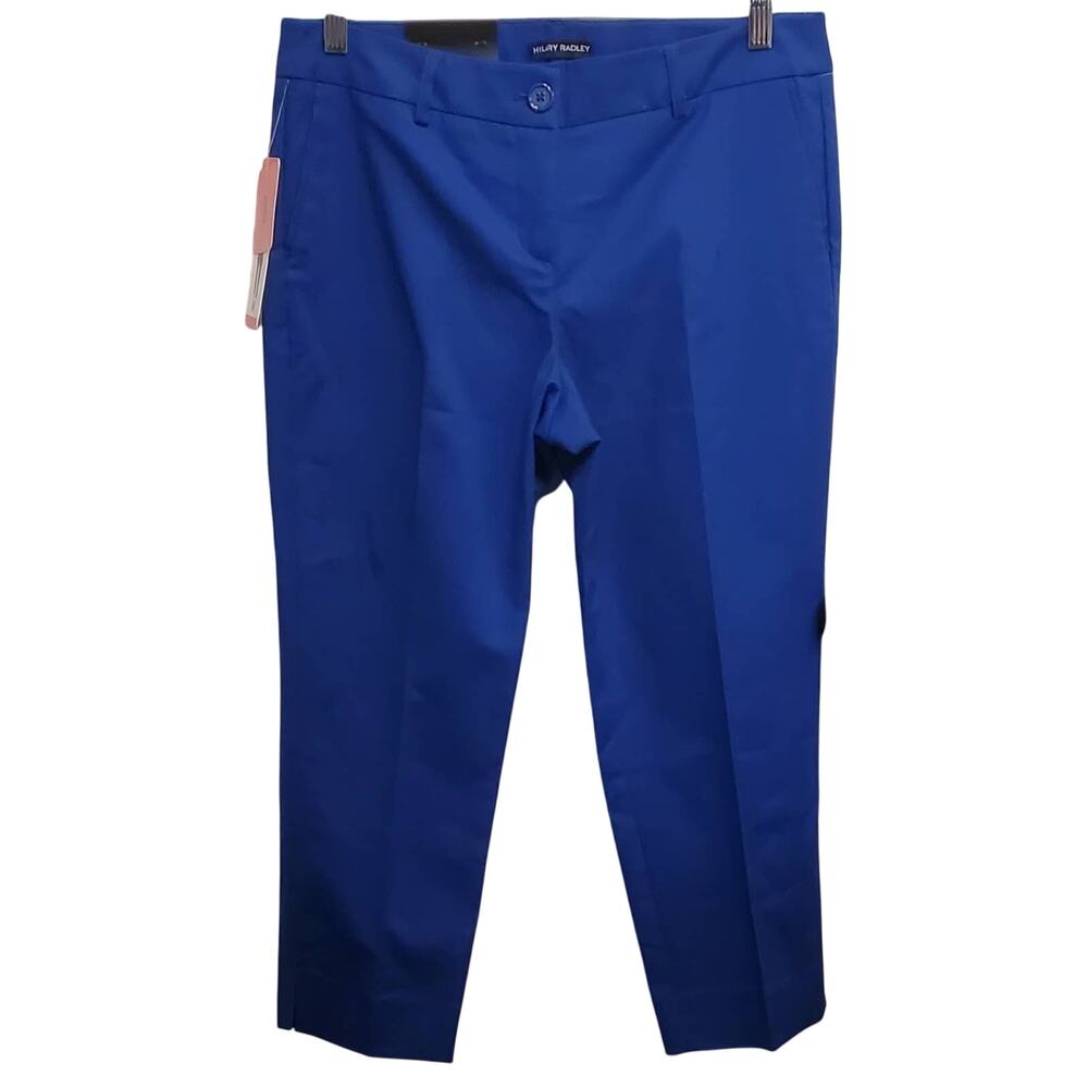 Hilary Radley Cobolt Blue Tapered Slim Leg Cropped Capri Pants Size 8